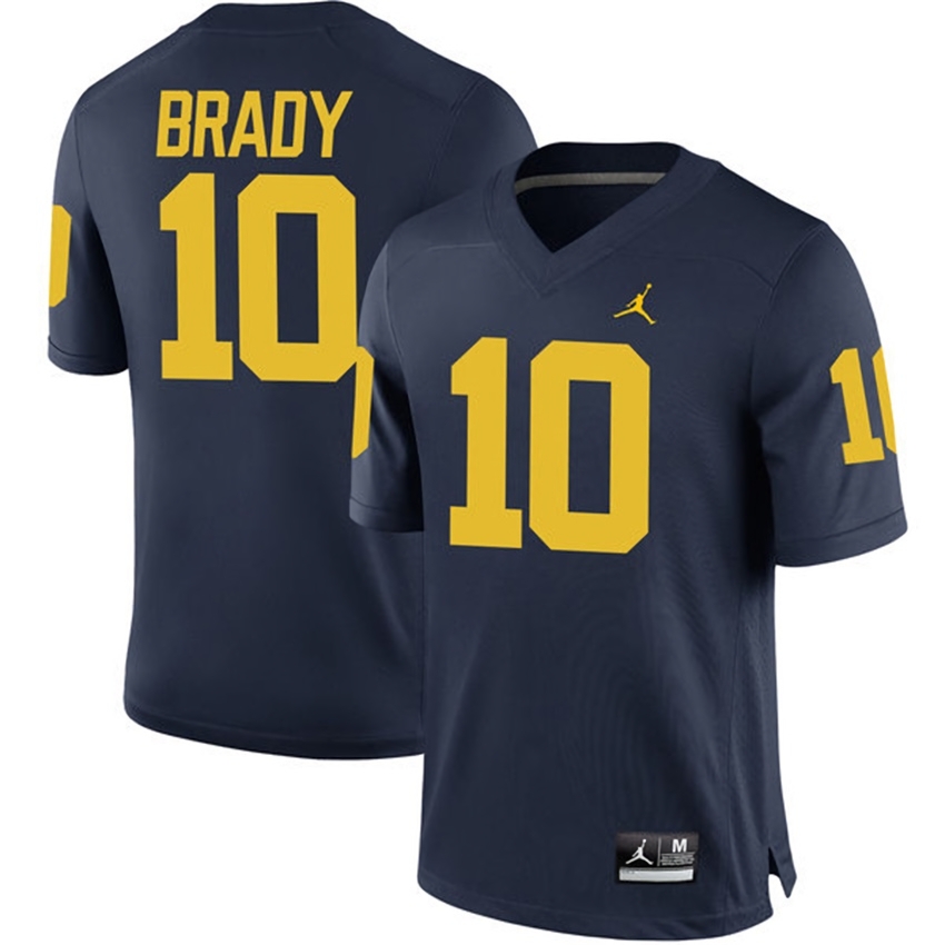 Tom Brady Michigan Wolverines Men's NCAA #10 Navy Game Alumni College Stitched Football Jersey PYQ5754CZ